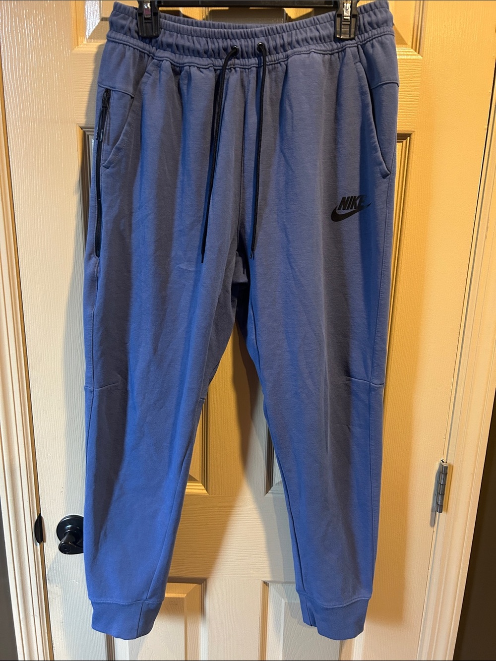 Nike Men's Indigo Blue Jogger Sweatpants with Black Logo